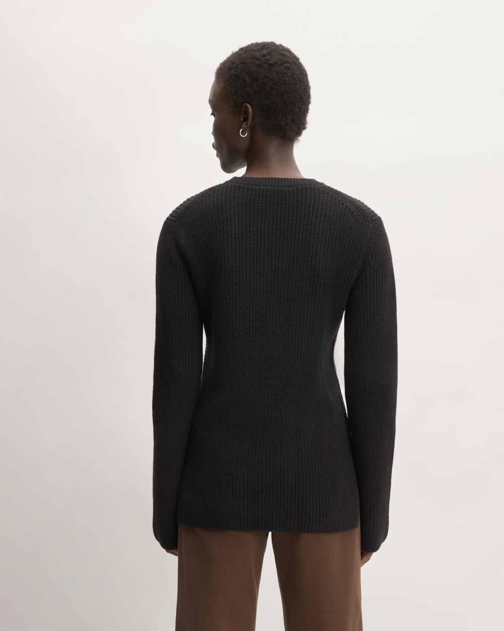 The Organic Cotton Slim Crew Sweater | Black - Image 6