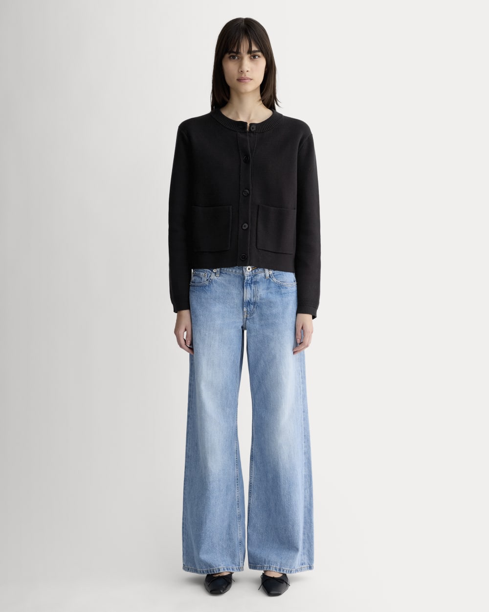 The Crew Cardigan in Everyday Cotton | Black - Image 3