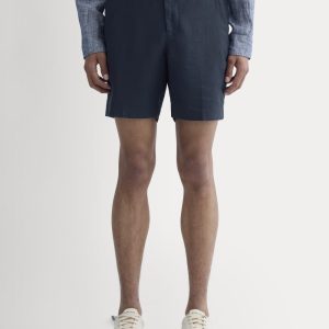 The 7 Linen Trouser Short | Navy