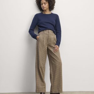 The Draper Pant in Wool | Camel Houndstooth