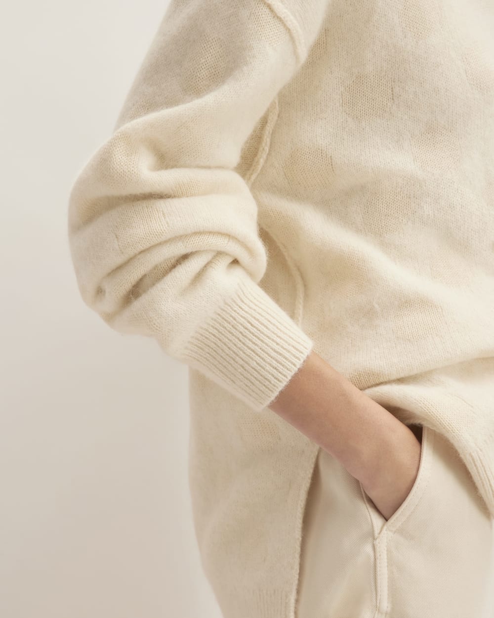 The Alpaca Polka Dot Oversized Crew | Snow / Canvas Polka Dot - Image 5