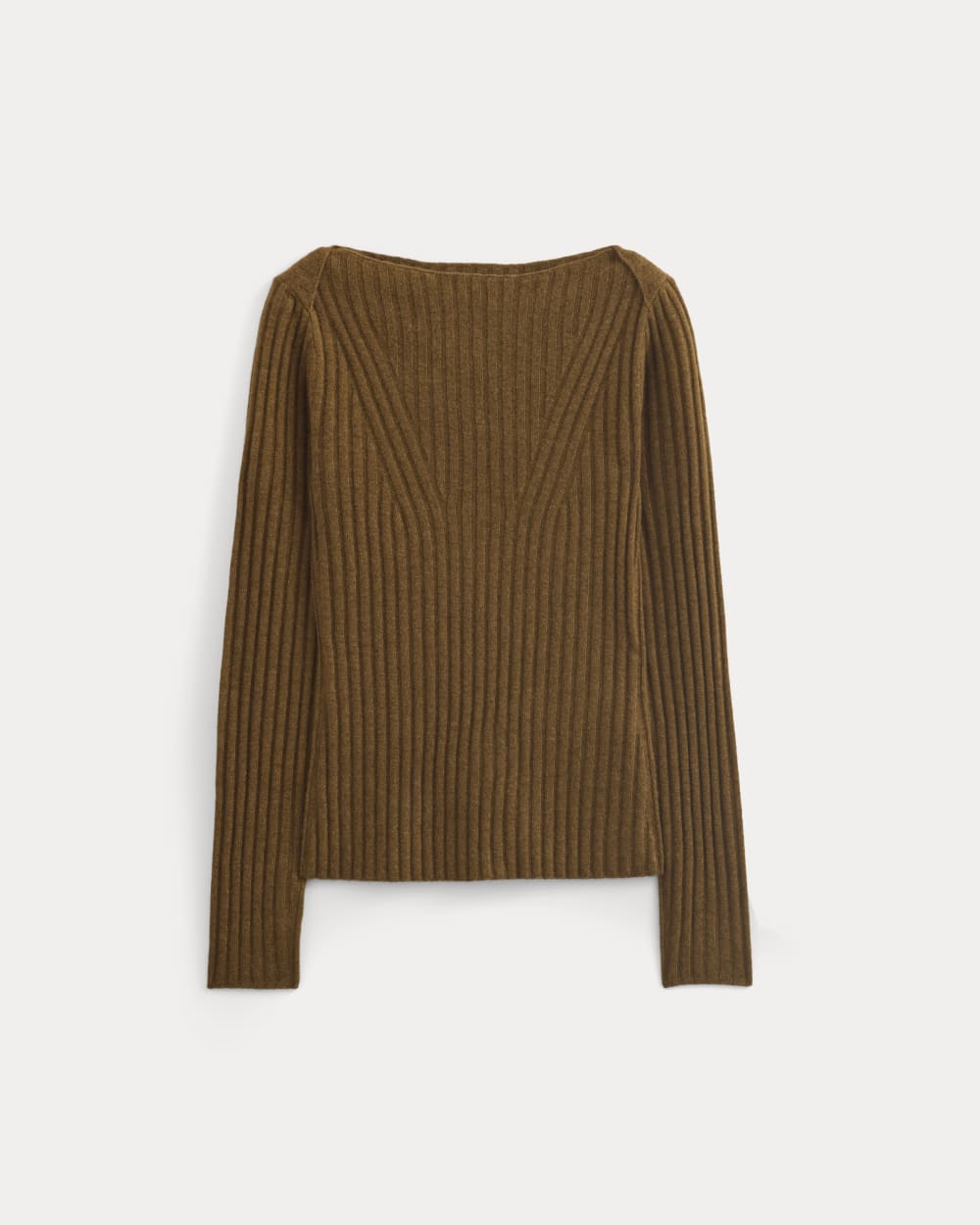 Cashmere Ribbed Boat-Neck Sweater | Heathered Toffee - Image 2