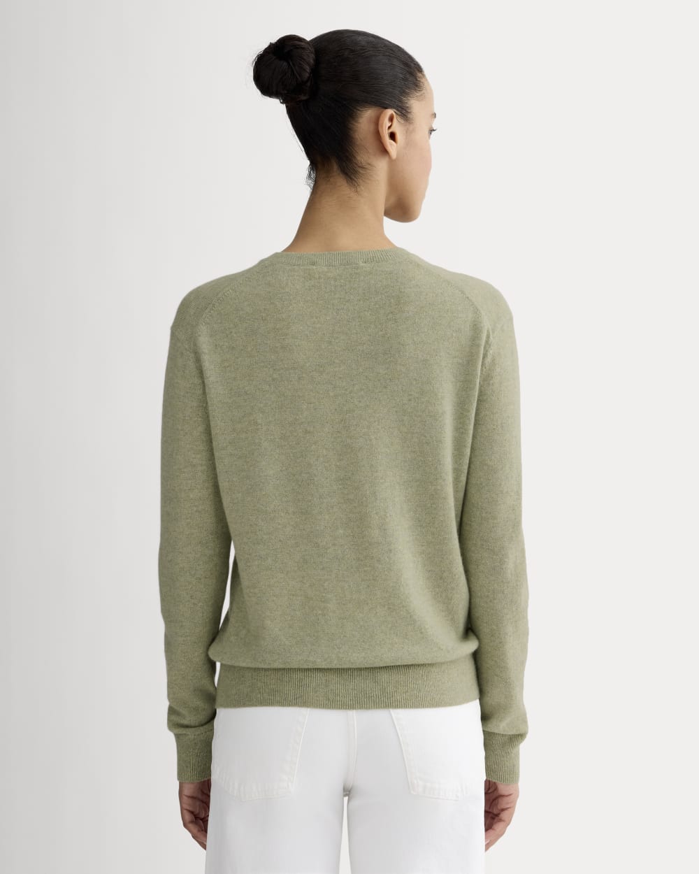 The Classic Crew in Cashmere | Light Heathered Moss - Image 5