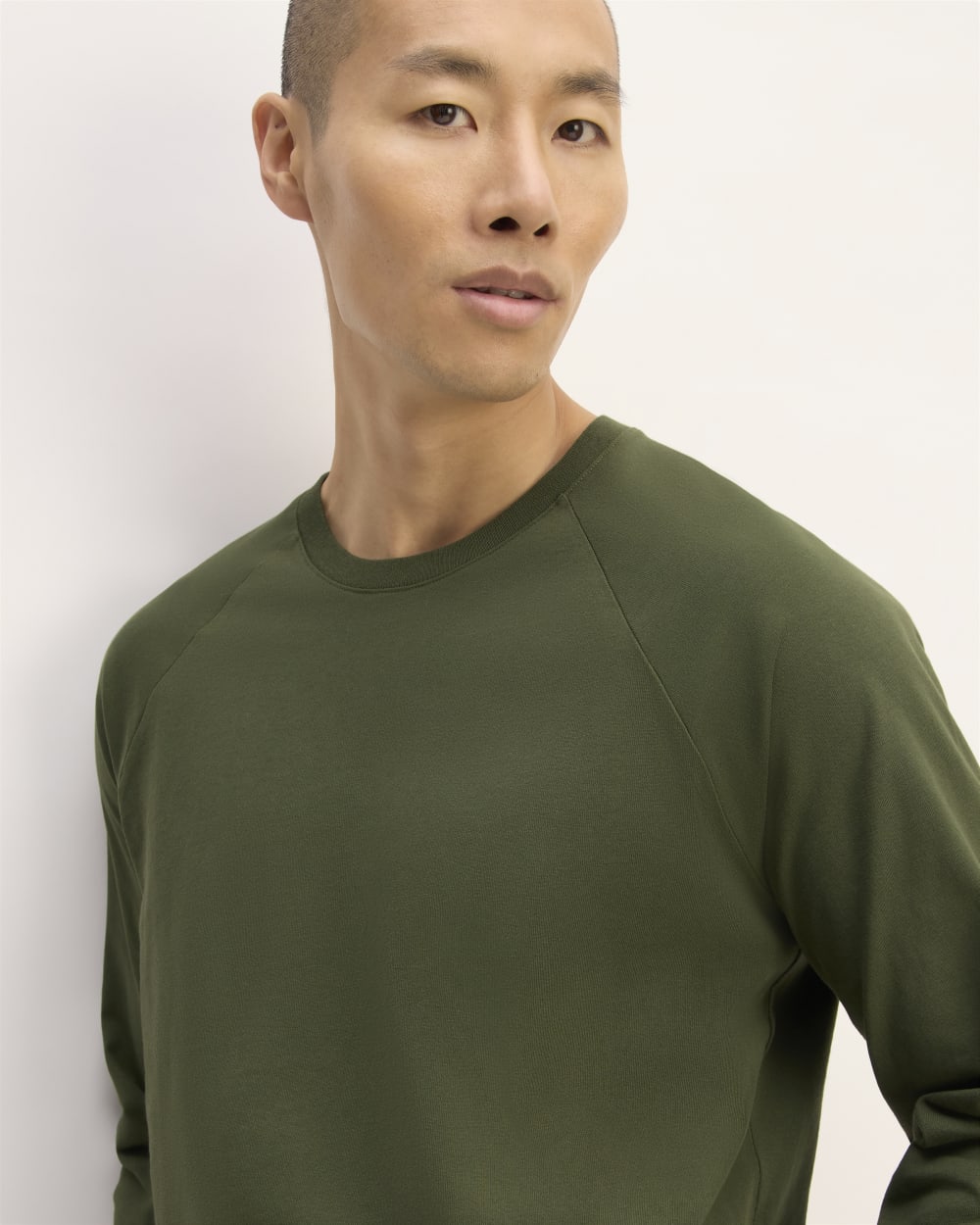 The Premium-Weight Long-Sleeve Crew | Uniform | Deep Moss Green - Image 4