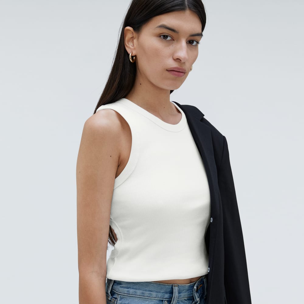 The Ribbed Cutout Tank | White - Image 4