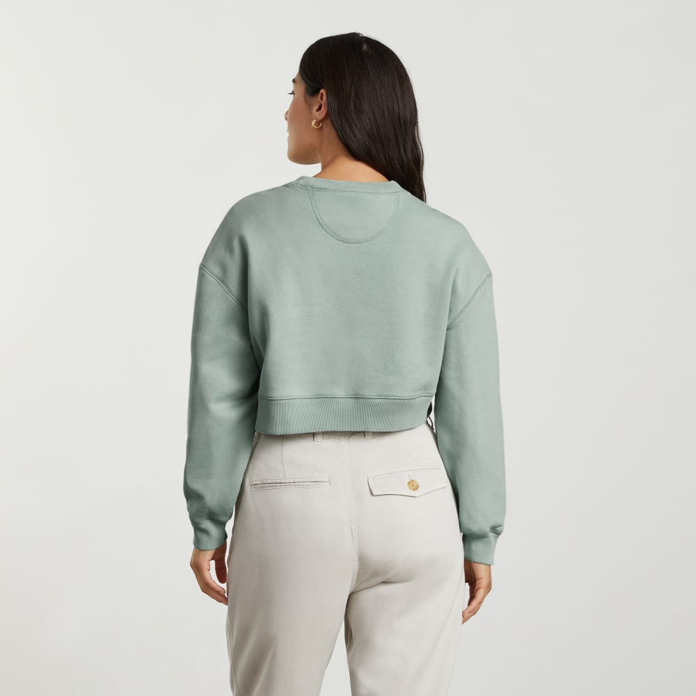 The Organic Cotton Cropped Crew | White Sage - Image 3