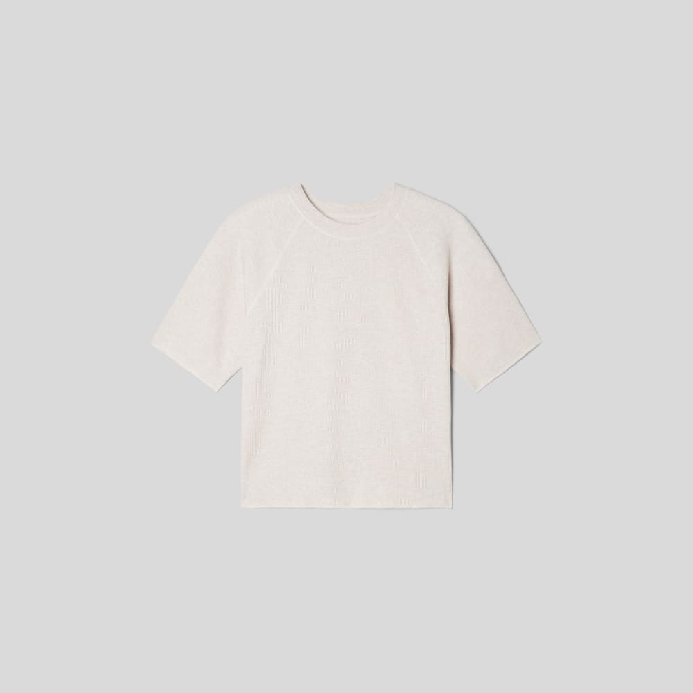 The Organic Cotton Waffle Raglan Tee | Heathered Tan - Image 2