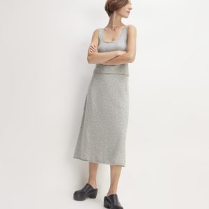 The Cozy-Stretch Skirt | Heathered Grey