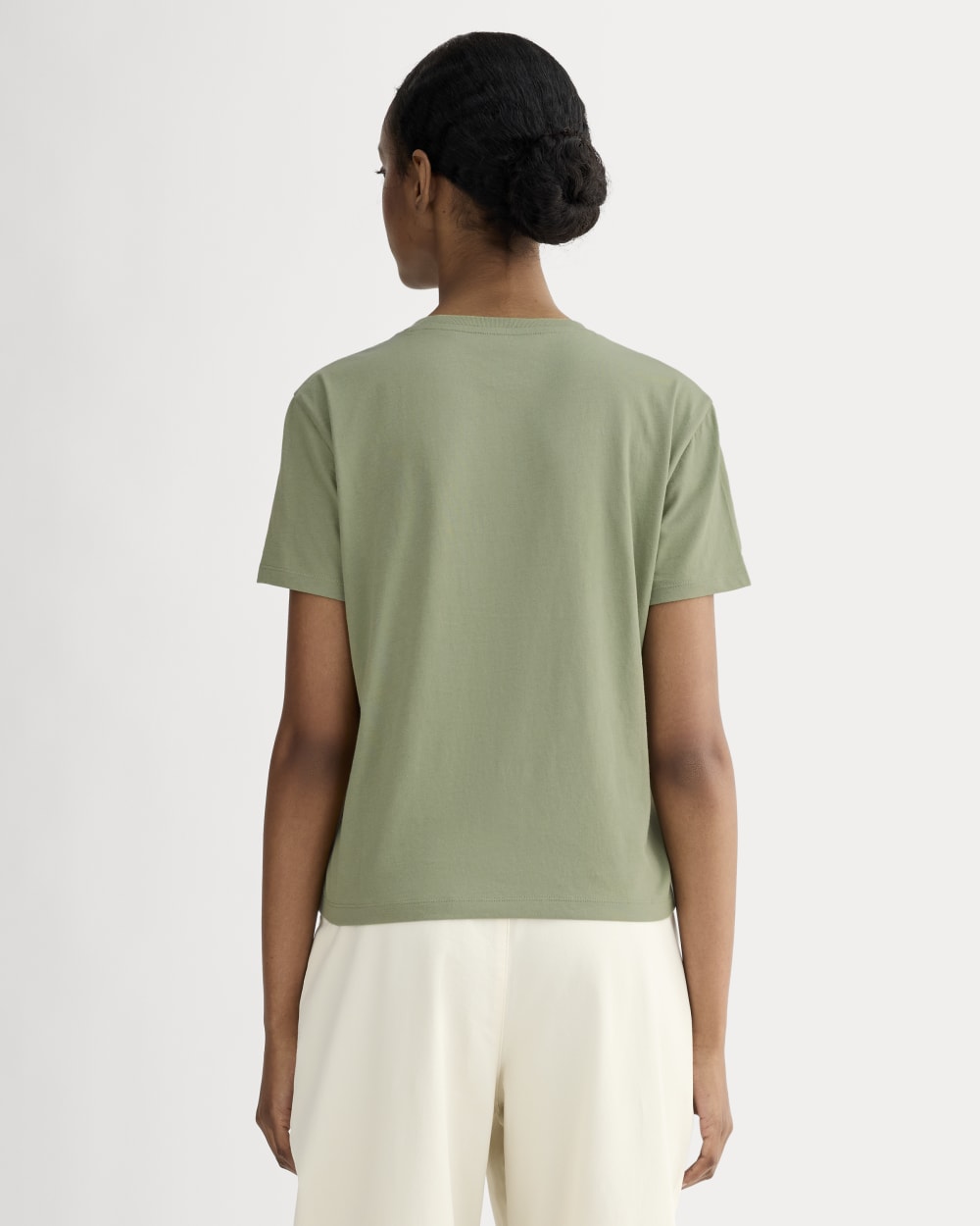 The Box-Cut Tee in Essential Cotton | Sagebrush | No Pocket - Image 4