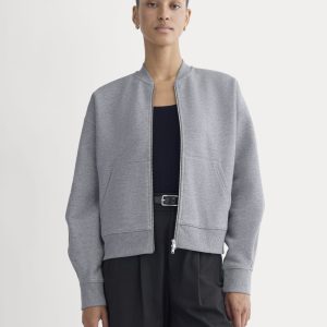 Luxe Fleece Bomber Jacket | Vintage Heather Grey