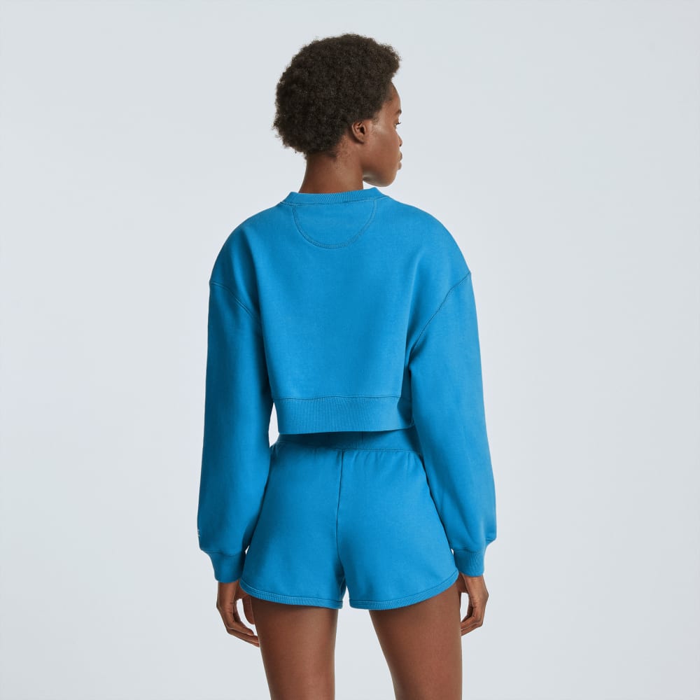 The Organic Cotton Cropped Crew | Horizon Blue - Image 3