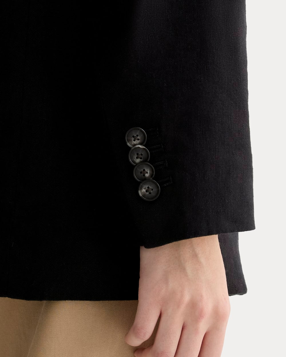 The Oversized Blazer in Stretch Linen | Black - Image 4