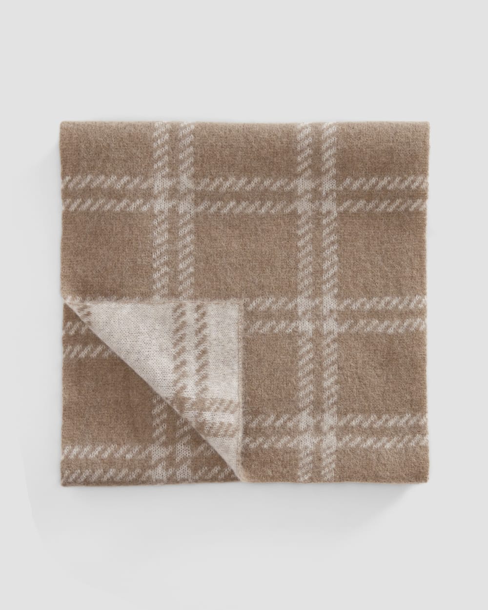 The Alpaca Patterned Scarf | Wheat / Lightest Taupe - Image 2