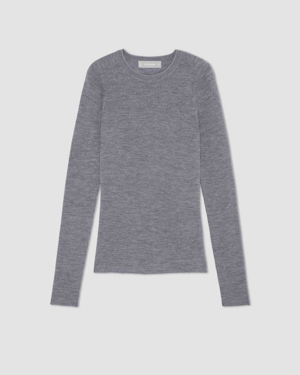 The Long-Sleeve Sweater Tee in Ultrasoft Merino | Heather Mid Grey - Image 2