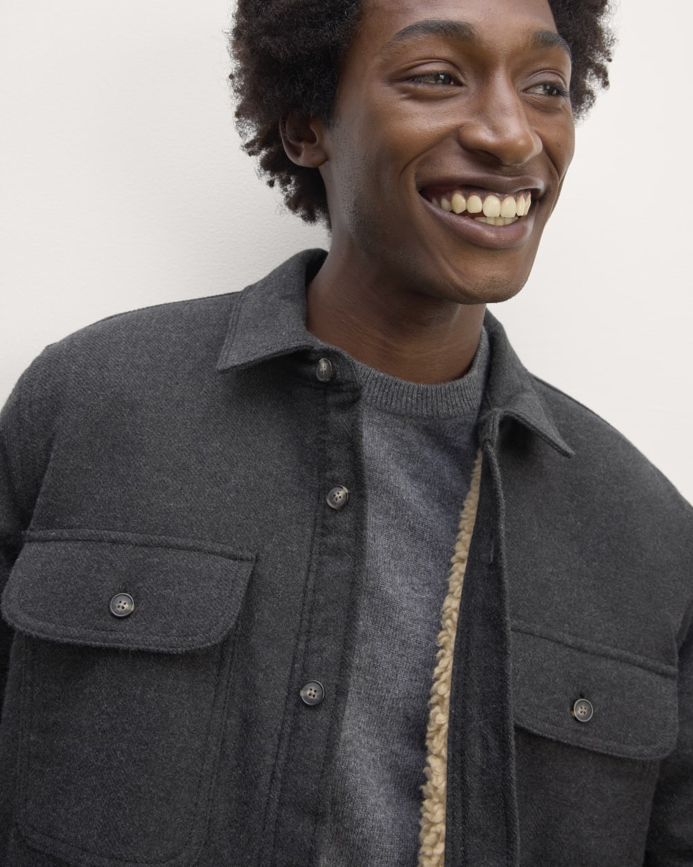 The ReNew Fleece-Lined Heavyweight Overshirt | Heather Charcoal - Image 4