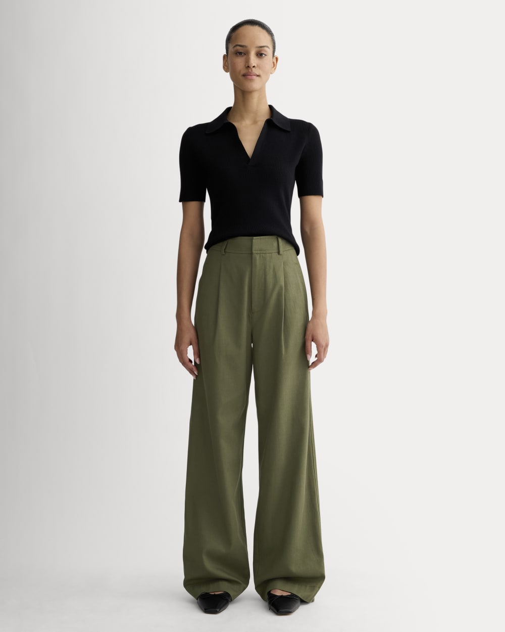 The Draper Pleated Pant in Buttersmooth | Kalamata | 32 Inseam