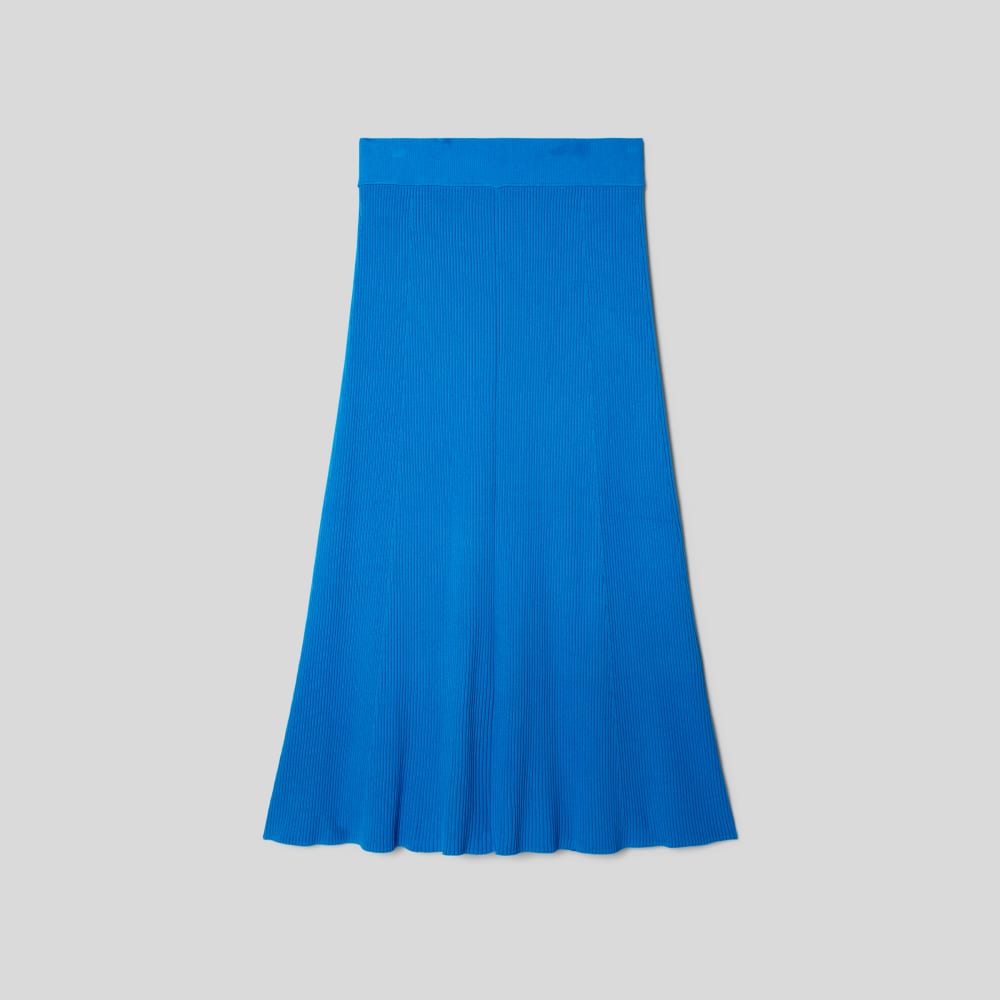 The Ribbed Knit Skirt | Brilliant Blue - Image 2