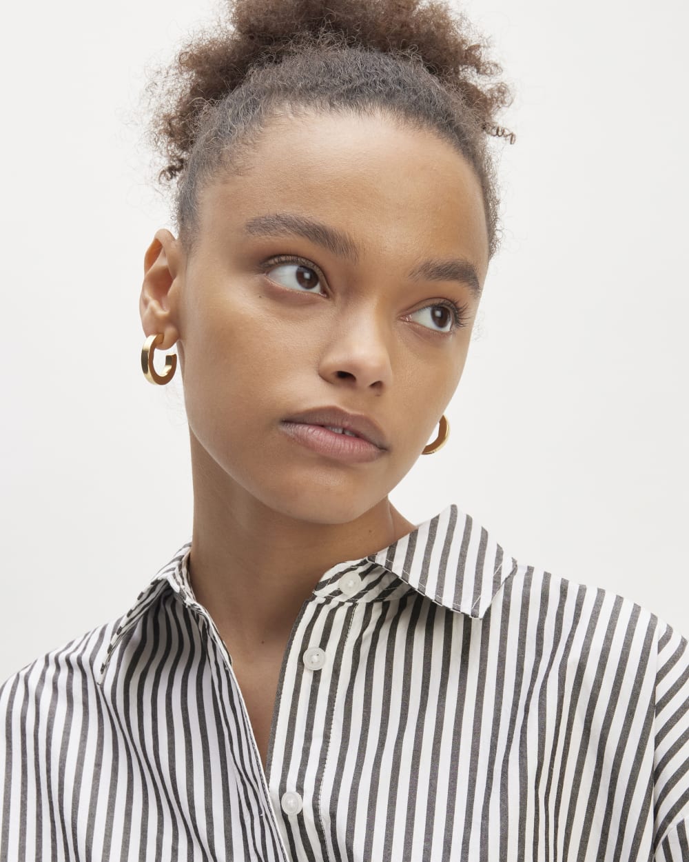 The Supima® Cotton Boyfriend Shirt | Optic White / Black - Image 4