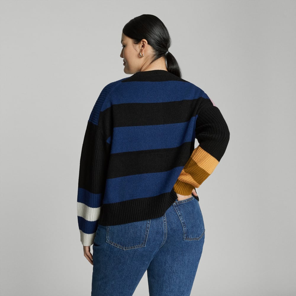 The Cashmere Patchwork Sweater | Multi Stripe - Image 3