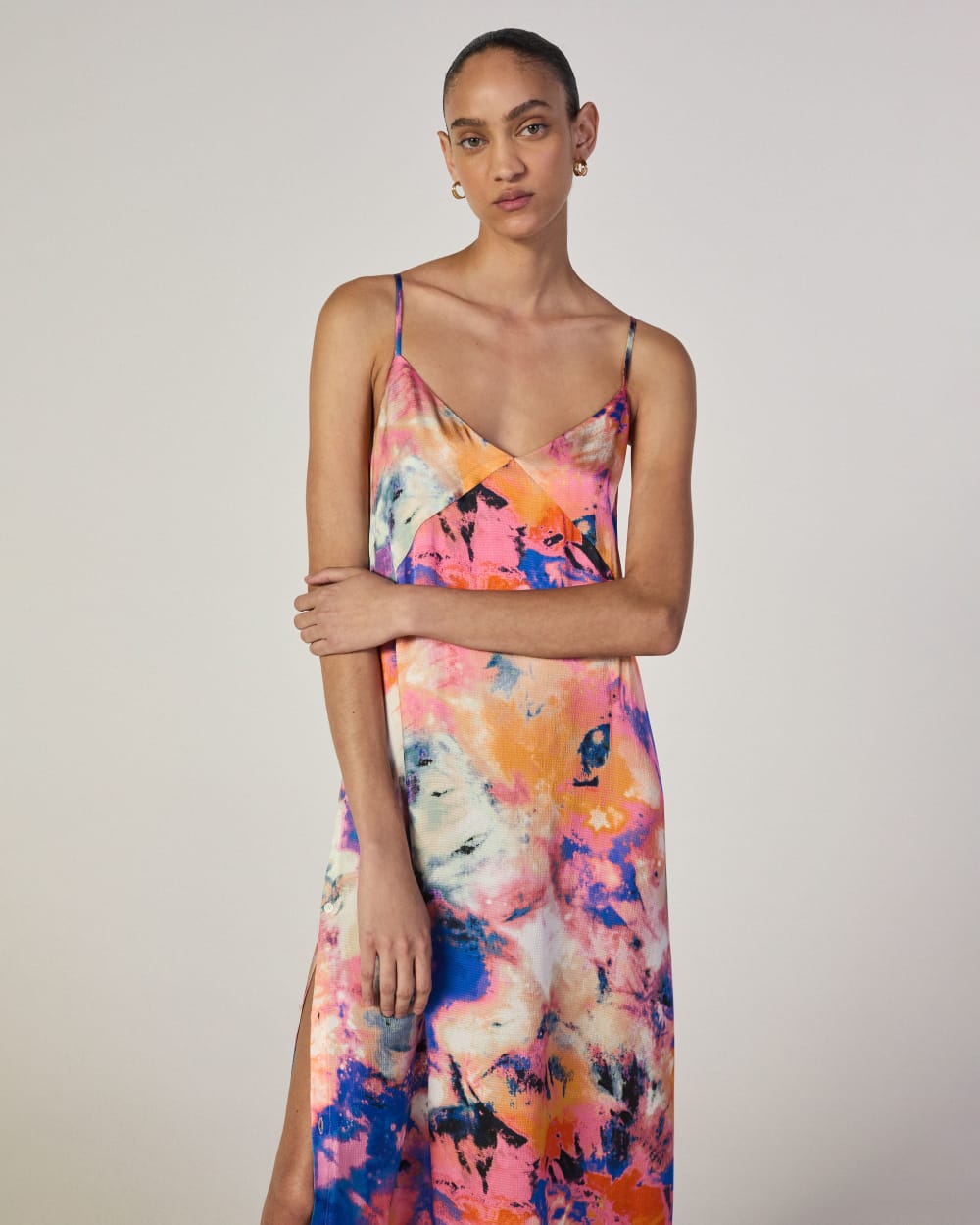 The Everlane x Marques' Almeida Satin Tie-Dye Dress | Multi Tie-Dye
