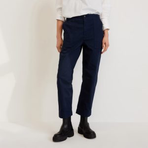 The Organic Cotton Herringbone Pant | Navy
