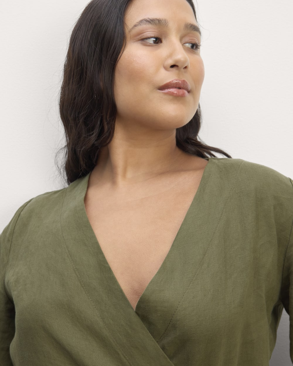 The Wrap Jumpsuit in Linen | Kalamata - Image 3