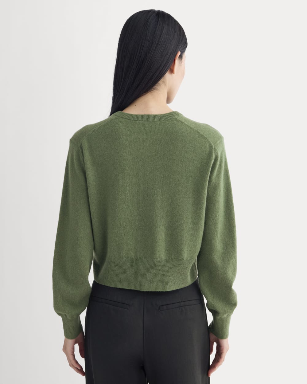 Cashmere Cropped Cardigan | Forest Green - Image 5