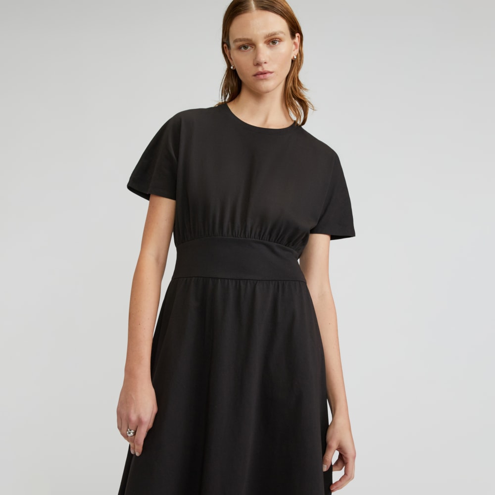 The Organic Cotton Waisted Dress | Black - Image 4