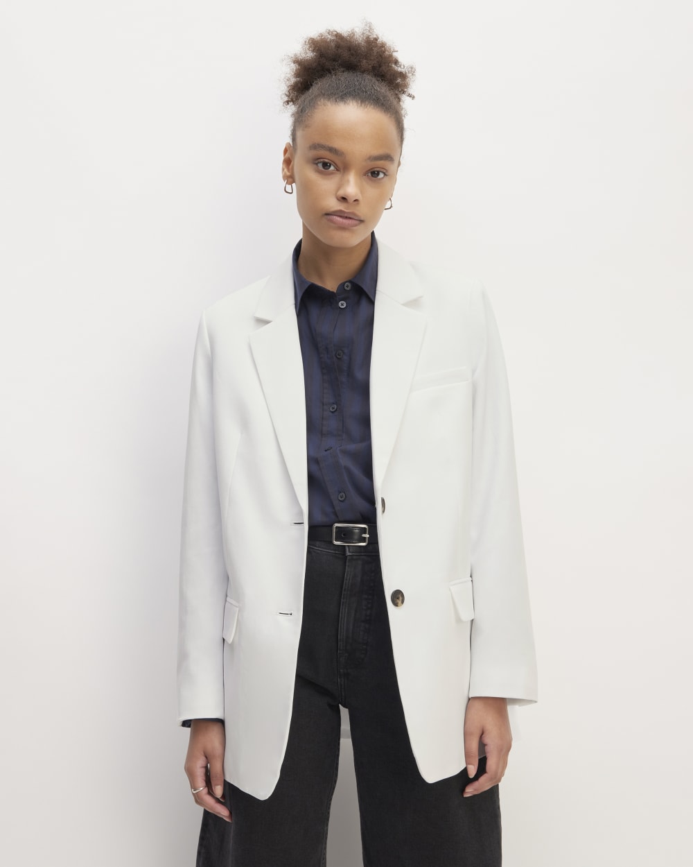 The Oversized Blazer in Buttersmooth | White