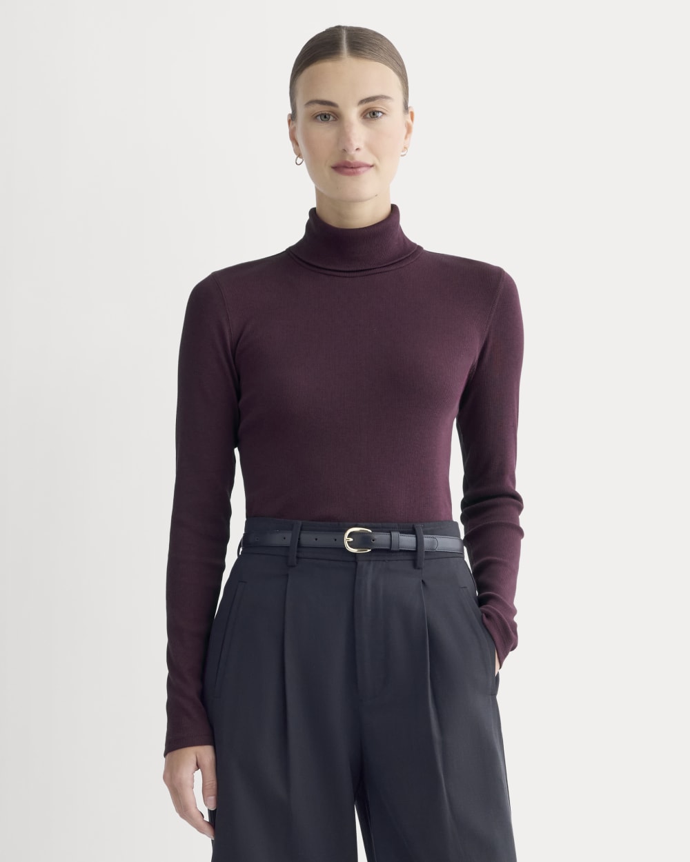 The Luxe Rib Turtleneck | Heathered Port Royale