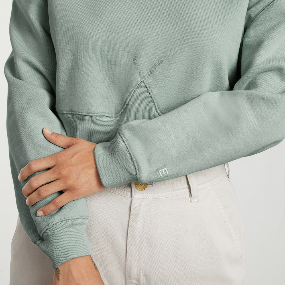 The Organic Cotton Cropped Crew | White Sage - Image 5