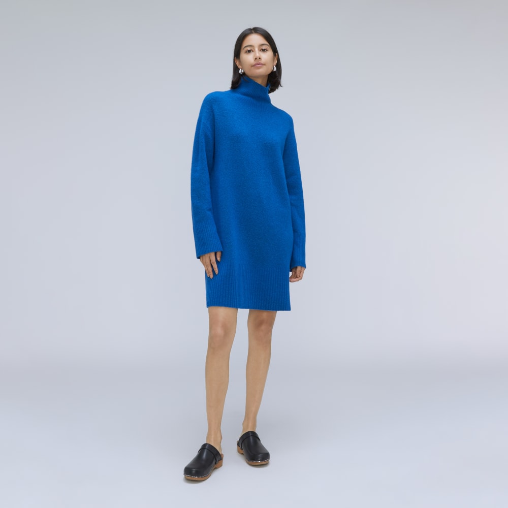The Cozy Stretch Turtleneck Dress | Heathered Lapis Blue - Image 6