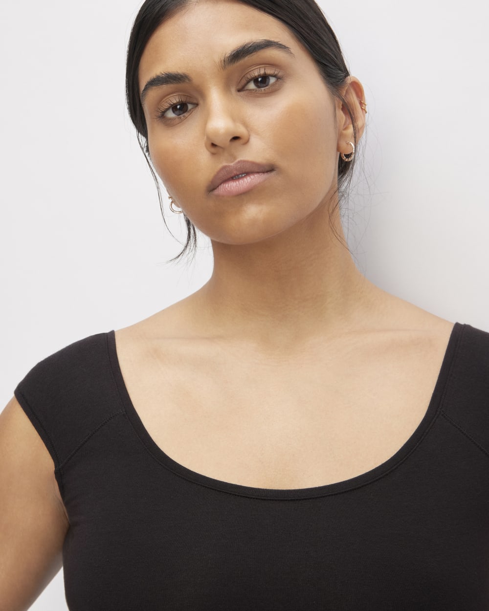 The Supima? Form Cap-Sleeve Tee | Black - Image 3