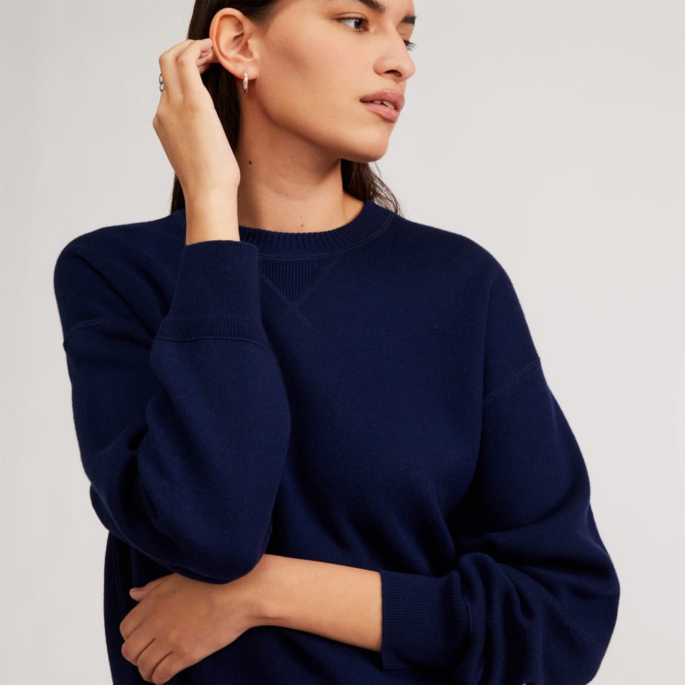 The Cotton-Merino Sweatshirt | Bright Navy - Image 4