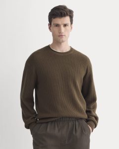 Waffle Rollneck Crew in Everyday Cotton | Cocoa