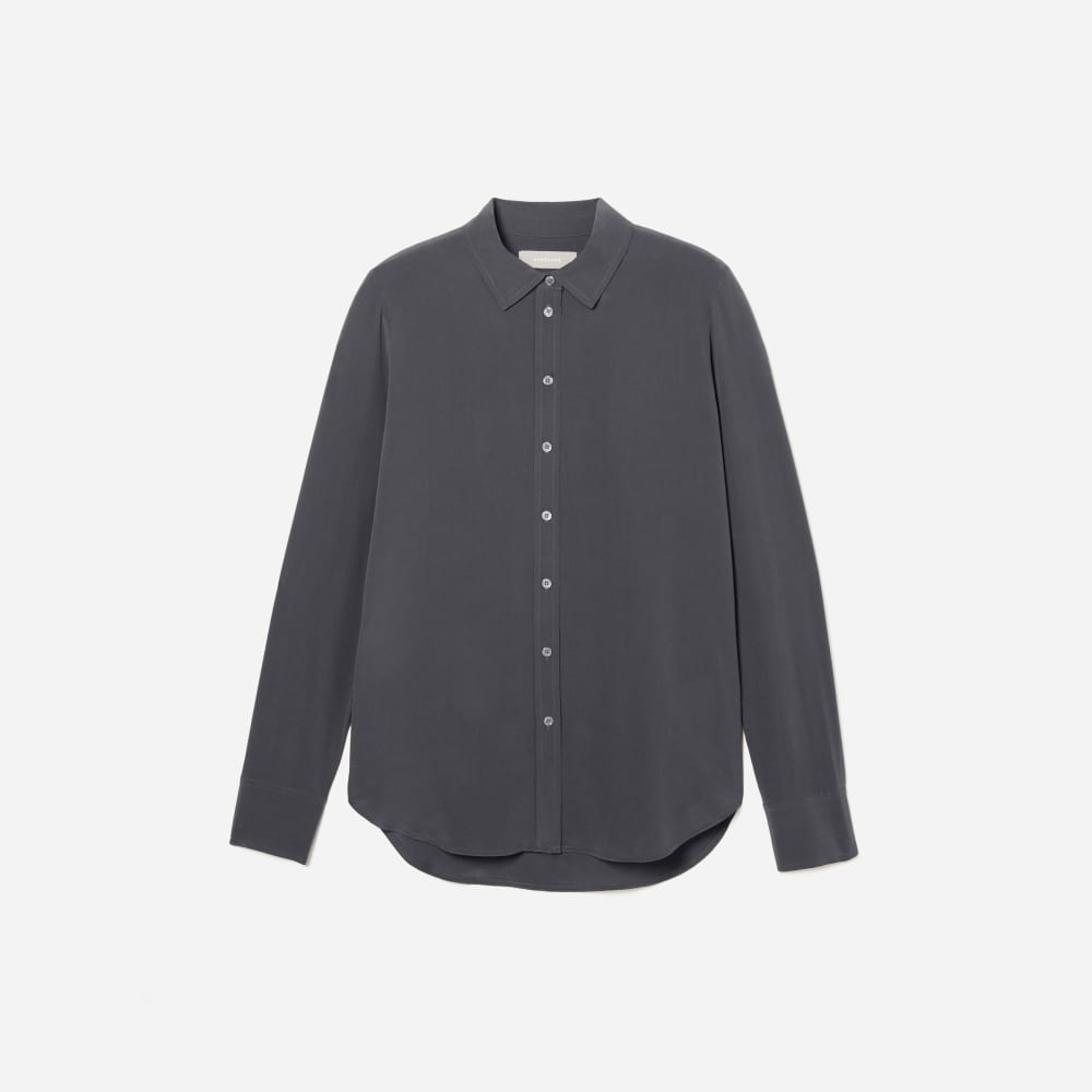 The Must-Have Shirt in Washable Silk | Slate Grey - Image 2