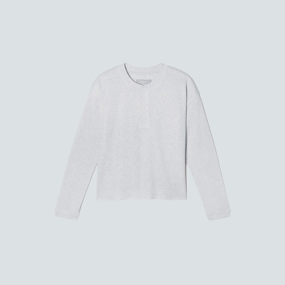 The Organic Cotton Waffle Henley | Heathered Tan - Image 2