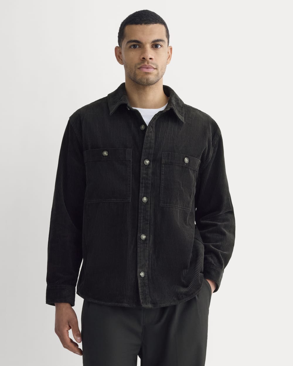 Wide Wale Corduroy Shirt | Black