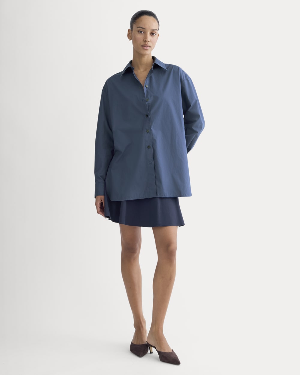 The Boyfriend Shirt in Ultrasoft Cotton | Deep Lazuli Blue - Image 3