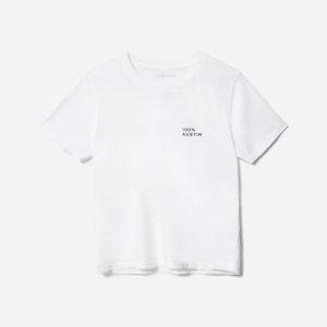 The 100% Austin Box-Cut Tee | White / Black