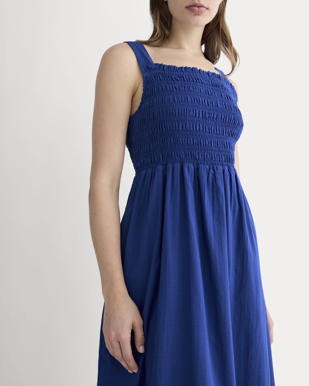 The Gauze Smock Dress | Mazarine Blue - Image 3