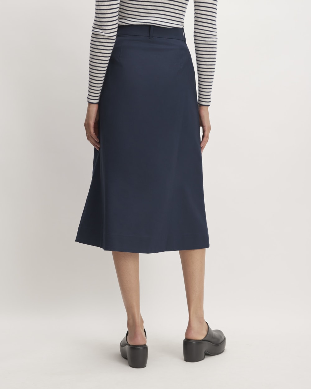 The Structured Cotton A-Line Skirt | Navy - Image 6