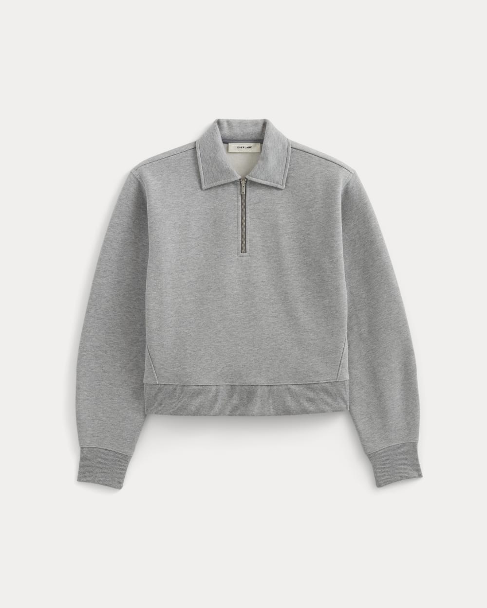 Luxe Fleece Zip Polo | Vintage Heather Grey - Image 2