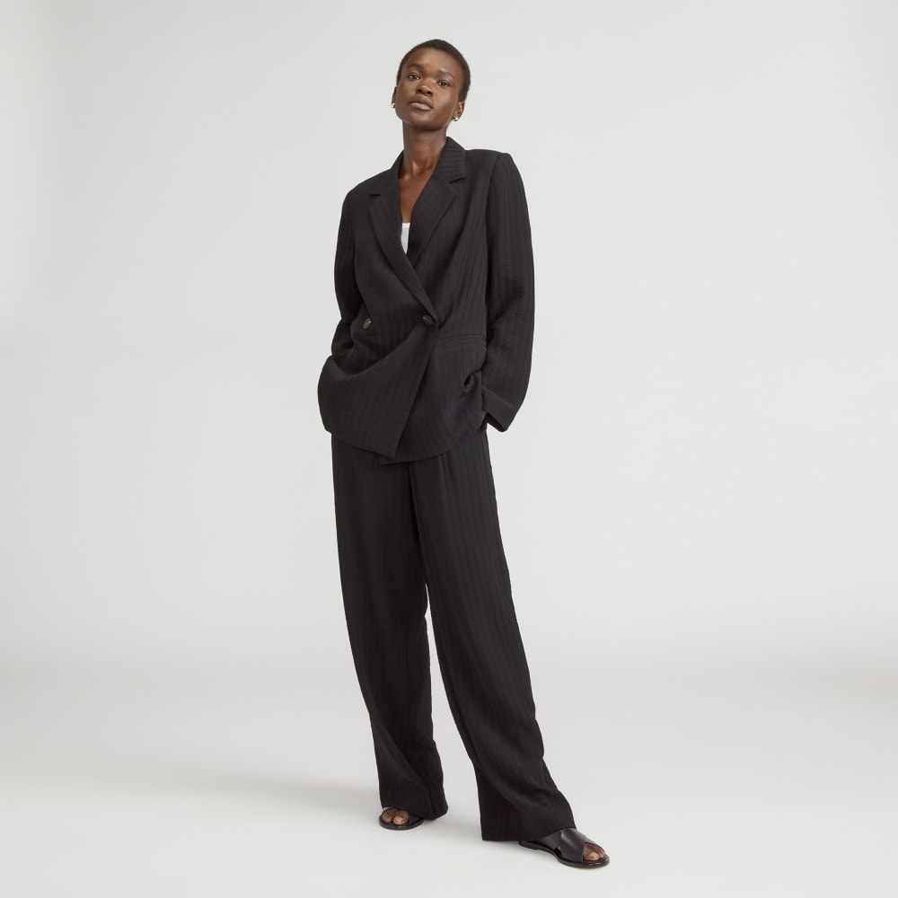 The Drapey City Stripe Blazer | Black - Image 6