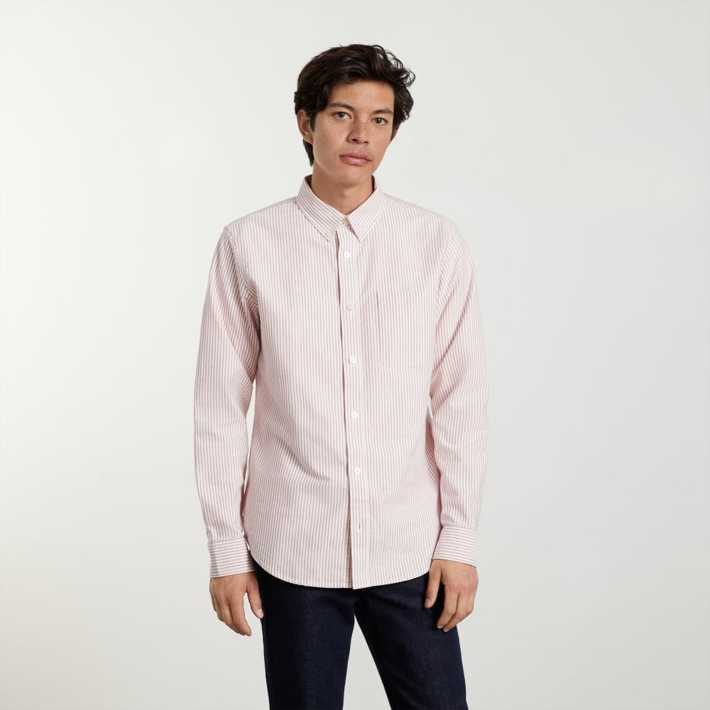 The Slim-Fit Japanese Oxford | Red / White | Regular - Image 2