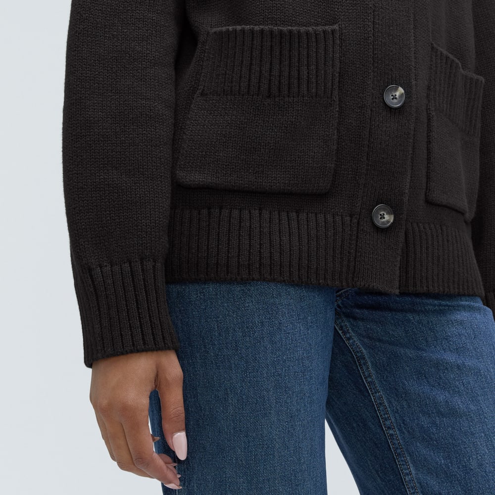 The Cotton Chore Sweater Jacket | Black - Image 5