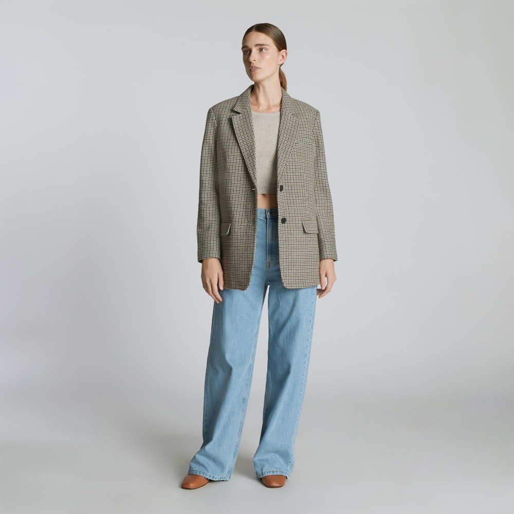 The Oversized Blazer in Wool | Pewter Houndstooth - Image 3
