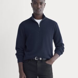 Cashmere Quarter Zip Sweater |  Navy