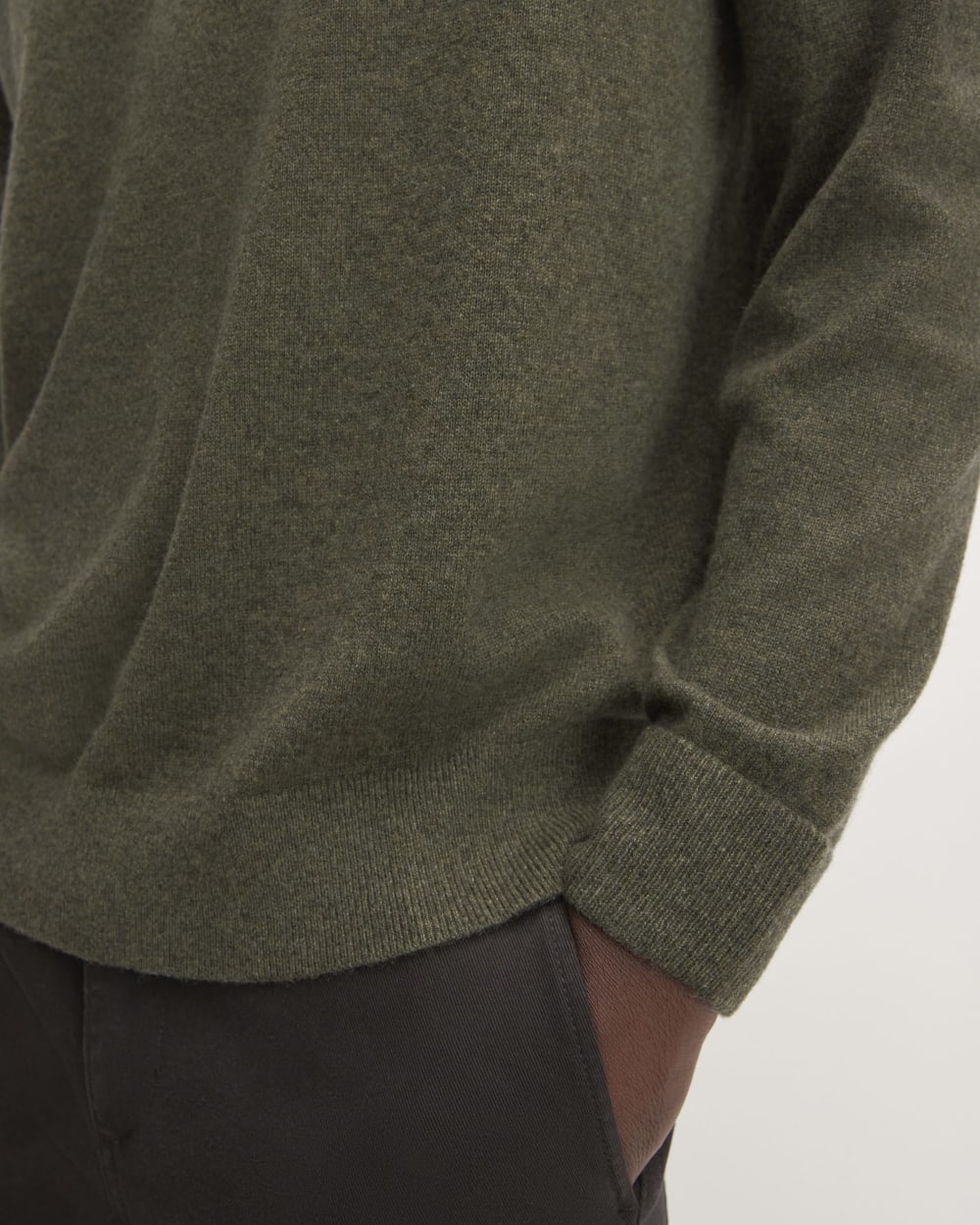 The Grade-A Cashmere Crew | Heathered Army Green - Image 5