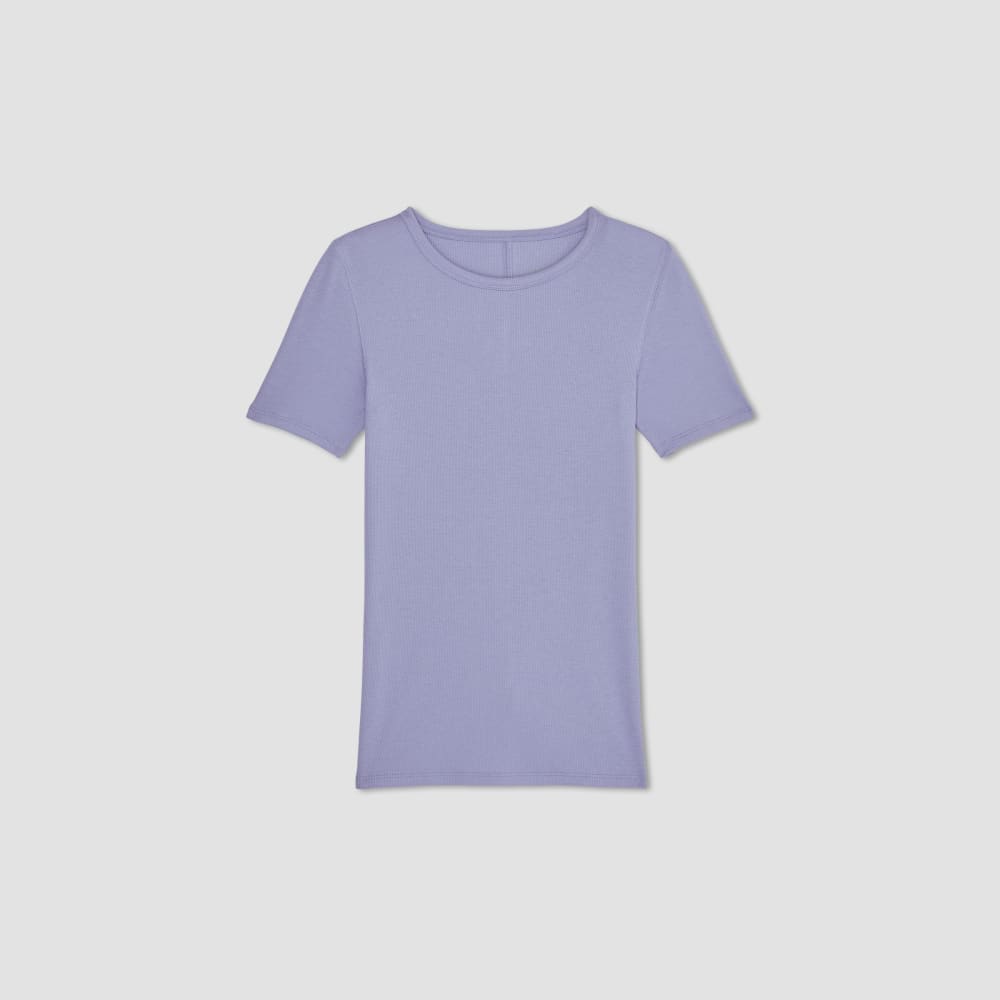 The Pima Micro-Rib Crew Tee | Cornflower Blue - Image 2